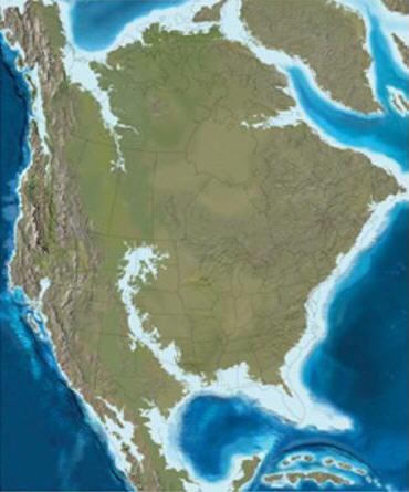 standby for north america map 65 m.y. ago photo